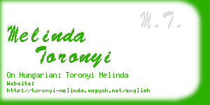 melinda toronyi business card